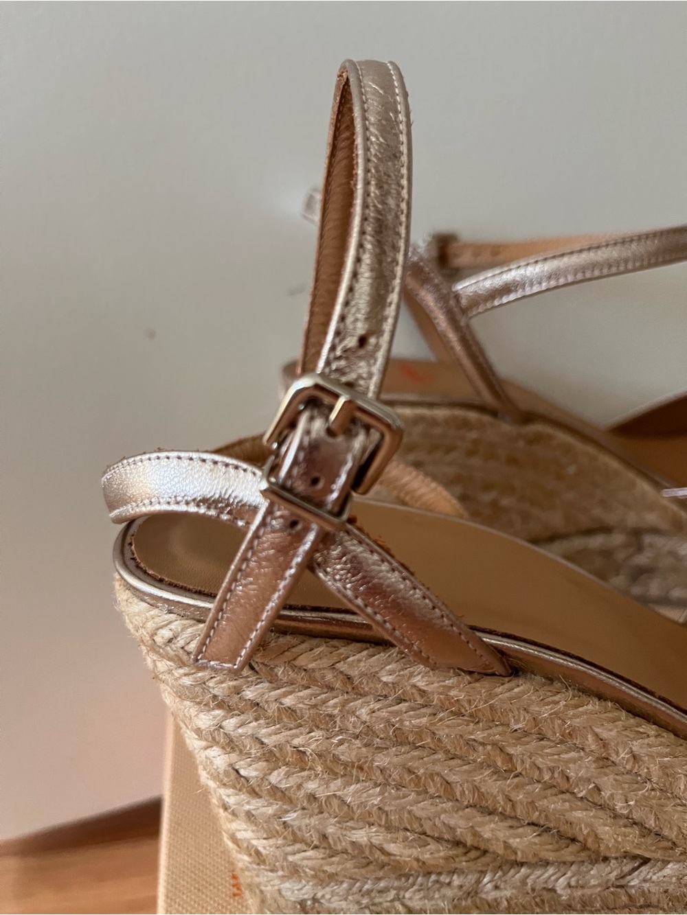 Castaner Metallic Silver Braided Jute Espadrille Wedges - NIB - Picture 6 of 14